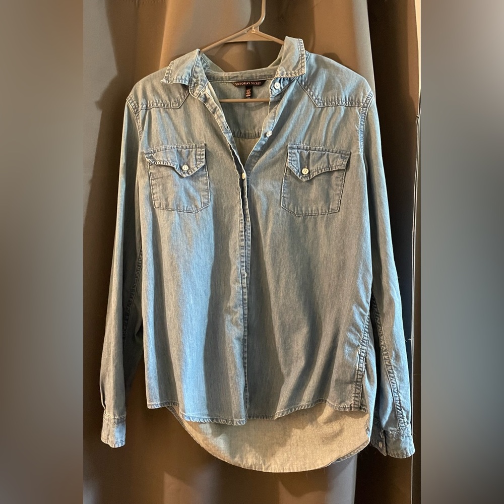 Womens Victorias Secret Button Up Denim Shirt - M